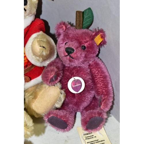 470 - THREE UNBOXED STEIFF MOHAIR TEDDY BEARS, Christmas Bear, No.654688, height approx.25cm, reproduction... 