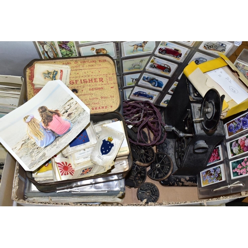 479 - SUNDRIES, one box containing a collection of Cigarette Cards to include complete, incomplete sets an... 