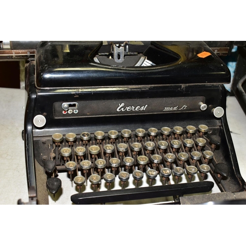 503 - OFFICE EQUIPMENT, an Everest model ST manual typewriter, made in Italy, a Lago Calc. Inc. electronic... 