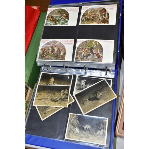 505 - POSTCARDS/EPHEMERA a collection of approximately 1000 postcards in a box and an album, the box featu... 