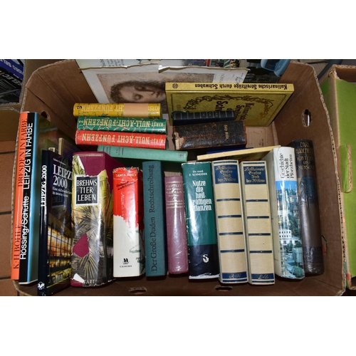 506 - THREE BOXES OF ASSORTED BOOKS, to include over fifty books, biographies, novels, general info, etc, ... 