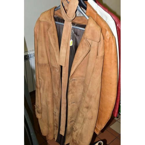 516 - FIVE VINTAGE JACKETS AND SIX BOXED PAIRS OF MEN'S SHOES, comprising a 1980s style tan coloured leath... 