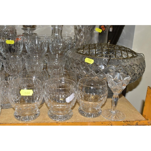 544 - A QUANTITY OF CUT GLASS ETC, to include a Stuart carafe, a pair of boxed Stuart whiskey tumblers, un... 