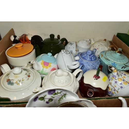 545 - FOUR BOXES OF TEA WARES ETC, to include Crown Staffordshire 'Apple Blossom', Queen Anne rose pattern... 