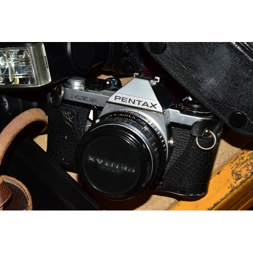 546 - 35MM PHOTOGRAPHIC EQUIPMENT ETC, to include a Pentax ME Super SLR camera fitted with a 50mm f1.7 Pen... 