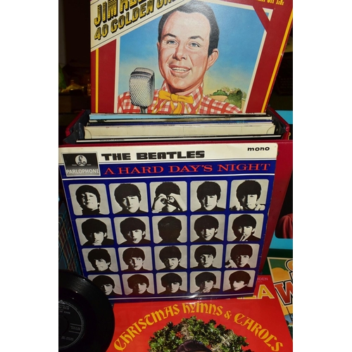 553 - TWO CASES OF RECORDS, to include twenty vinyl LPs including The Beatles A Hard Day's Night Parlophon... 