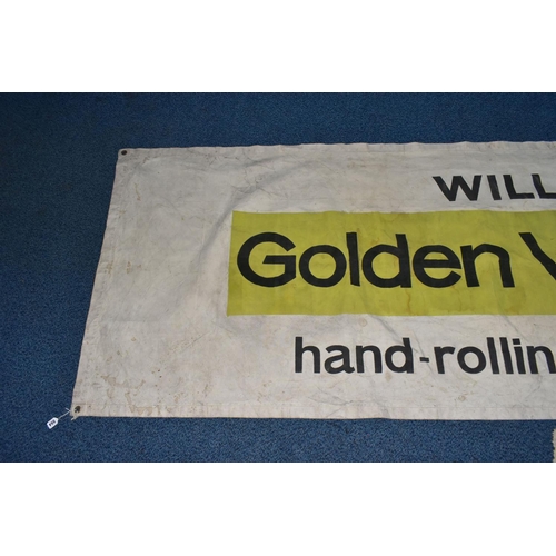 554 - A LARGE GOLDEN VIRGINIA HAND-ROLLING TOBACCO BANNER, measures 390cm x 111cm (1) (Condition report: g... 