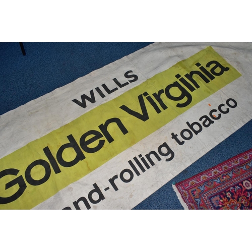 554 - A LARGE GOLDEN VIRGINIA HAND-ROLLING TOBACCO BANNER, measures 390cm x 111cm (1) (Condition report: g... 