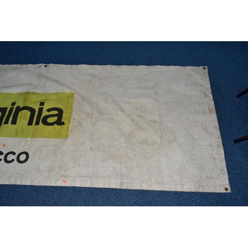 554 - A LARGE GOLDEN VIRGINIA HAND-ROLLING TOBACCO BANNER, measures 390cm x 111cm (1) (Condition report: g... 