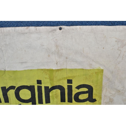 554 - A LARGE GOLDEN VIRGINIA HAND-ROLLING TOBACCO BANNER, measures 390cm x 111cm (1) (Condition report: g... 