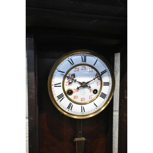 1200 - THREE VARIOUS LATE 19TH CENTURY VIENNA WALL CLOCKS, one signed Gustav Becker, height 100cm (conditio... 