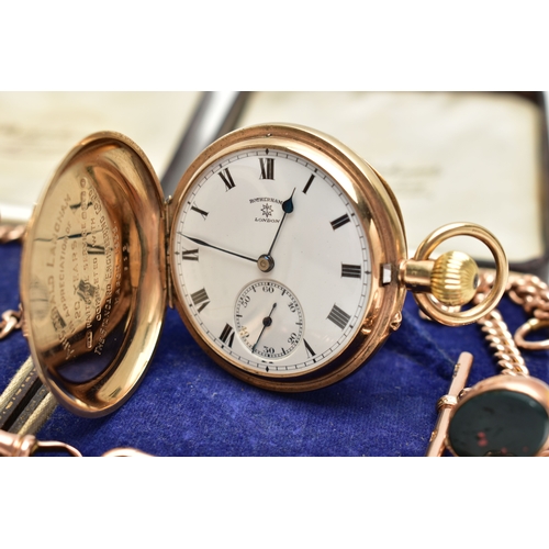 1077A - A pair of cased 1930s 9ct gold full hunter pocket watches, by Rotherhams London, each pocket watch ... 