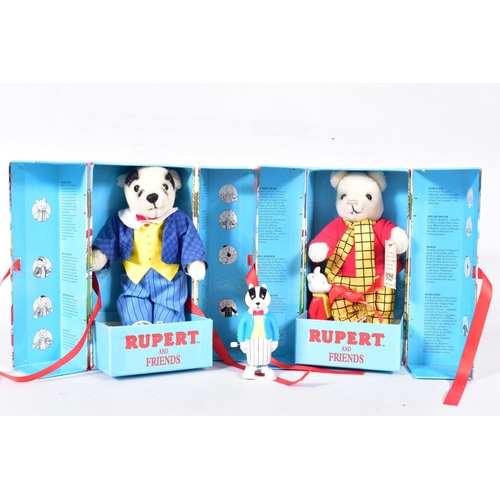 1 - TWO BOXED MERRYTHOUGHT LIMITED EDITION RUPERT AND FRIENDS SOFT TOYS, Rupert Bear, No.2327 of 10000 a... 