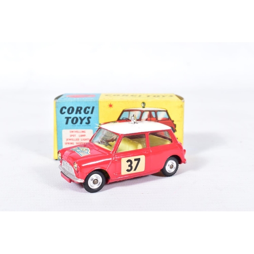 13 - A BOXED CORGI TOYS B.M.C. MINI COOPER S MONTE CARLO 1964, No.317, red body, white roof, yellow inter... 