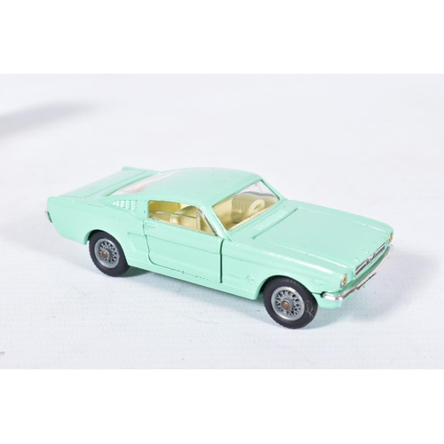 14 - TWO BOXED CORGI TOYS AMERICAN CARS, Buick Riviera, No.245, metallic gold body, red interior, spoked ... 