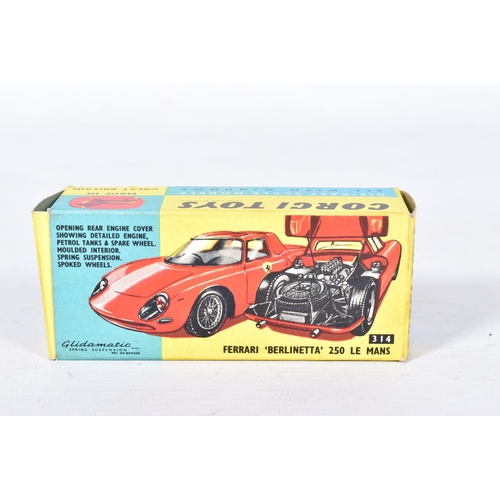 15 - THREE BOXED CORGI TOYS CARS, Volkswagen 1500 Karmann Ghia, No.239, cream body, red interior, complet... 