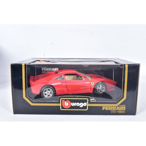 18 - SIX BOXED BBURAGO FERRARI SPORTS CAR MODELS, all 1/18 scale, to include constructed 250 Testa Rossa ... 