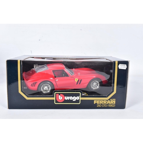 18 - SIX BOXED BBURAGO FERRARI SPORTS CAR MODELS, all 1/18 scale, to include constructed 250 Testa Rossa ... 