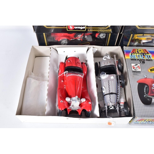 19 - EIGHT BOXED BBURAGO AND TONKA POLISTIL ITALIAN SPORTS CAR MODELS, all 1/18 scale, to include constru... 