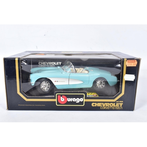 20 - NINE BOXED BBURAGO AND TONKA POLISTIL SPORTS CAR MODELS, all 1/18 scale, all appear largely complete... 