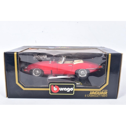 20 - NINE BOXED BBURAGO AND TONKA POLISTIL SPORTS CAR MODELS, all 1/18 scale, all appear largely complete... 