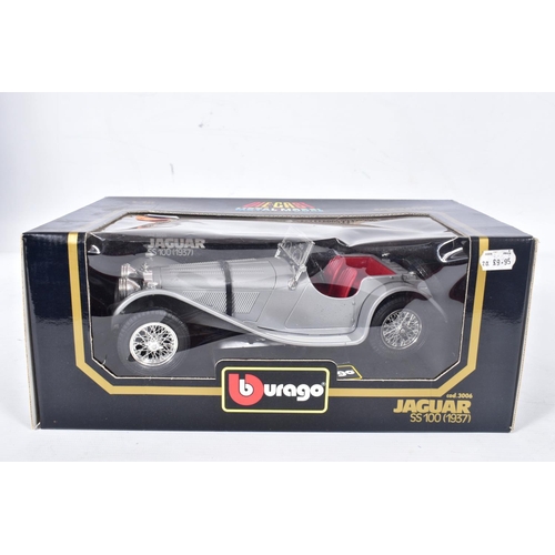 20 - NINE BOXED BBURAGO AND TONKA POLISTIL SPORTS CAR MODELS, all 1/18 scale, all appear largely complete... 