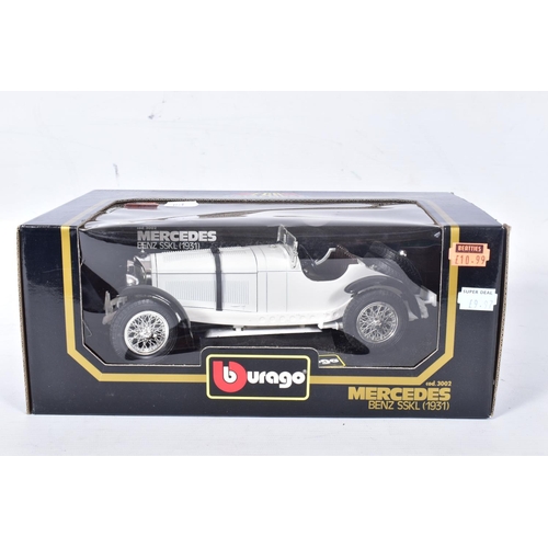 20 - NINE BOXED BBURAGO AND TONKA POLISTIL SPORTS CAR MODELS, all 1/18 scale, all appear largely complete... 