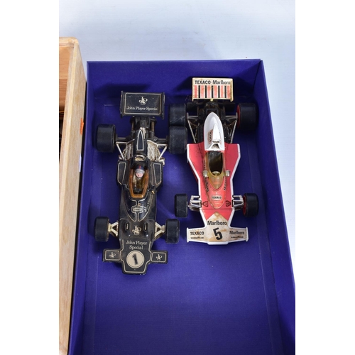 25 - TWO UNBOXED CORGI TOYS 1/18 SCALE FORMULA 1 CARS, John Player Lotus, No.190 and Texaco Marlboro McLa... 