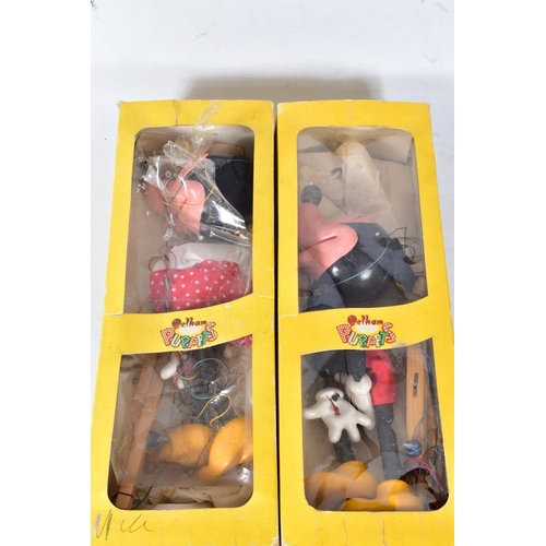 34 - THREE BOXED PELHAM PUPPETS, SL Mickey Mouse, Minnie Mouse and A7 Bengo, all appear complete and in f... 