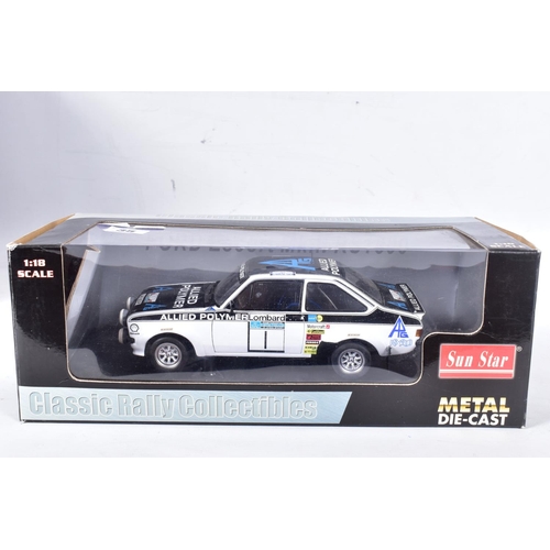 35 - A BOXED SUN STAR CLASSIC RALLY COLLECTIBLES FORD ESCORT Mk.II RS1800, No.4431, T. Makinen/H. Liddon ... 