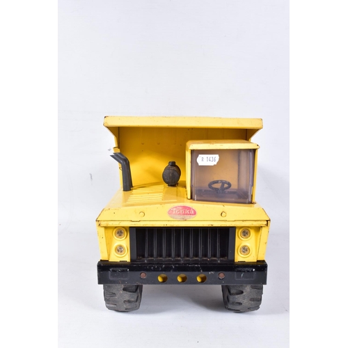 39 - THREE UNBOXED TONKA TOYS, Mighty Dump Truck, wheeled Loading Shovel and tracked Loading Shovel with ... 