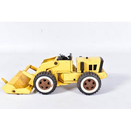 39 - THREE UNBOXED TONKA TOYS, Mighty Dump Truck, wheeled Loading Shovel and tracked Loading Shovel with ... 