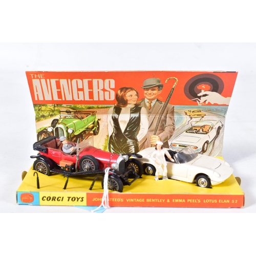 48 - A BOXED CORGI TOYS THE AVENGERS GIFT SET, No.40, complete with red and black Bentley, Lotus Elan S2,... 