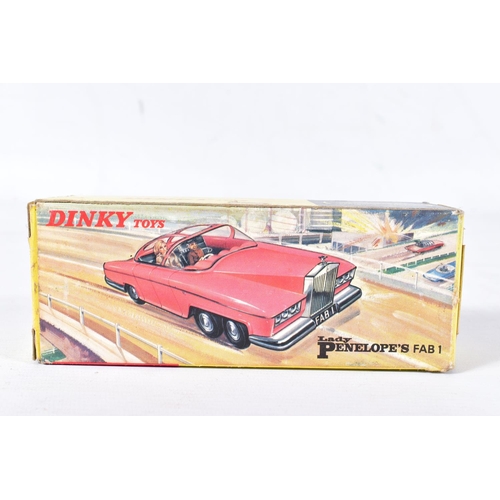 53 - A BOXED DINKY TOYS THUNDERBIRDS LADY PENELOPE'S FAB1, No.100,  earlier version with pink stripes to ... 