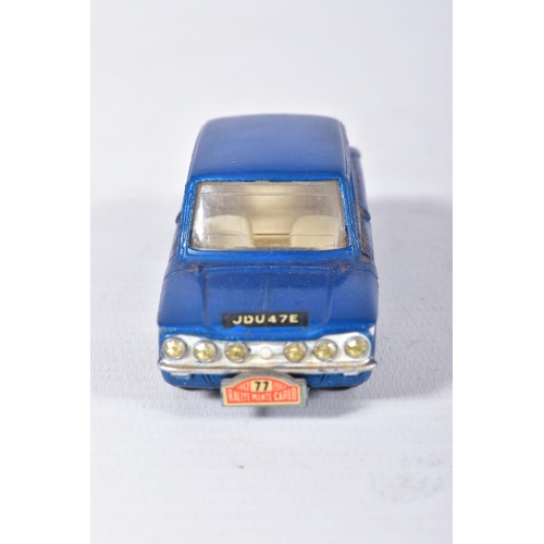 62 - A BOXED CORGI TOYS SUNBEAM IMP 1967 MONTE-CARLO RALLY, No.340, metallic blue body, RN77, very lightl... 