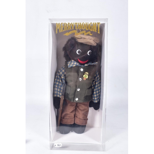 7 - A BOXED MERRYTHOUGHT LIMITED EDITION CLAY PIGEON SHOOT GOLLY FIGURE, No.ZX14CLAY,  dressed in cords ... 