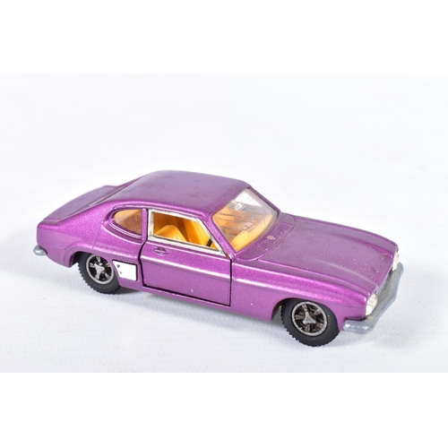 67 - THREE BOXED DINKY TOYS CARS, Ford Capri No.165, metallic purple, Ford Escort, No.168, pale blue and ... 