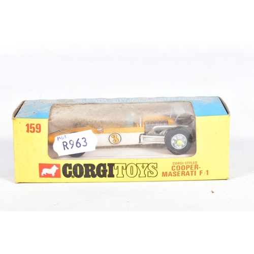 71 - THREE BOXED CORGI TOYS FORMULA 1 CARS, all cars complete and in very good condition with minor paint... 