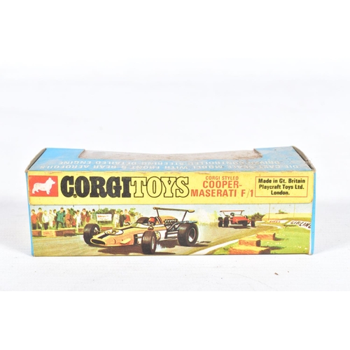 71 - THREE BOXED CORGI TOYS FORMULA 1 CARS, all cars complete and in very good condition with minor paint... 