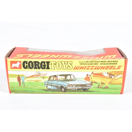 76 - TWO BOXED CORGI TOYS ROVER 2000 TC CAR MODELS, Golden Jacks wheels, No.275, metallic olive green, am... 