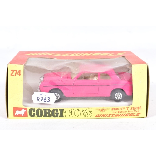 78 - TWO BOXED CORGI TOYS CARS, Golden Jacks wheels Rolls-Royce Silver Shadow, No.273, white over blue/gr... 