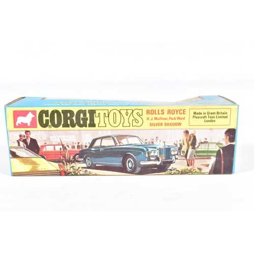 78 - TWO BOXED CORGI TOYS CARS, Golden Jacks wheels Rolls-Royce Silver Shadow, No.273, white over blue/gr... 