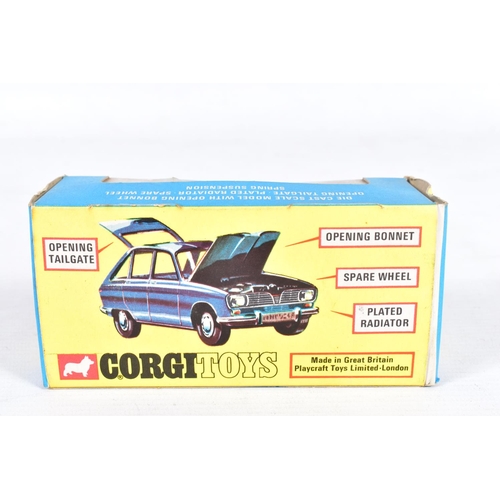 79 - THREE BOXED CORGI TOYS CAR MODELS, Chrysler Ghia L6.4., No.241, metallic gold version, Renault 16, N... 