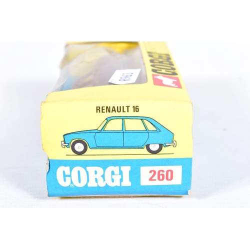 79 - THREE BOXED CORGI TOYS CAR MODELS, Chrysler Ghia L6.4., No.241, metallic gold version, Renault 16, N... 