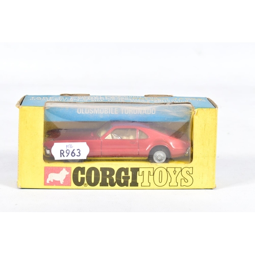 80 - FOUR BOXED CORGI TOYS AMERICAN CAR MODELS, Golden Jacks wheels Oldsmobile Tornado, No.276, metallic ... 