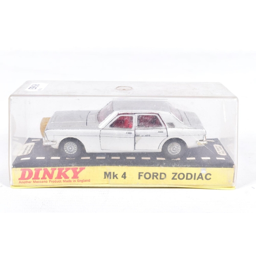 81 - THREE BOXED DINKY TOYS CARS, Aston-Martin DB6, No.153, metallic silver blue, Ford Zodiac Mk.IV, No.1... 