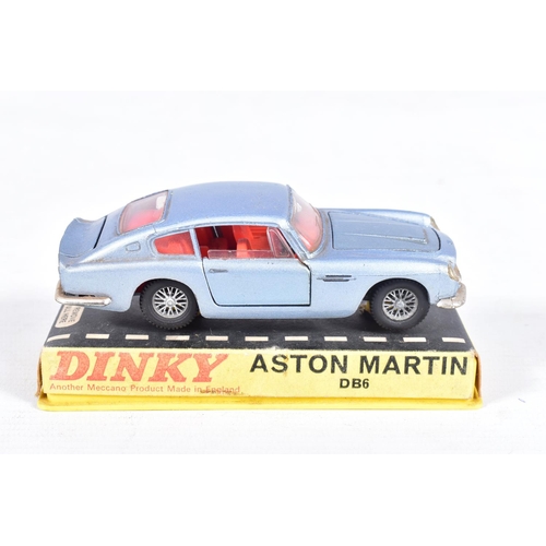 81 - THREE BOXED DINKY TOYS CARS, Aston-Martin DB6, No.153, metallic silver blue, Ford Zodiac Mk.IV, No.1... 