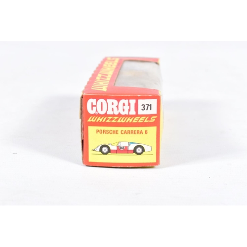 82 - FOUR BOXED CORGI TOYS WHIZZWHEELS RACING CARS, Ford GT70, No.316, Ferrari 206 Dino Sport, No.344, ye... 