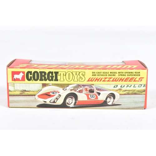 82 - FOUR BOXED CORGI TOYS WHIZZWHEELS RACING CARS, Ford GT70, No.316, Ferrari 206 Dino Sport, No.344, ye... 