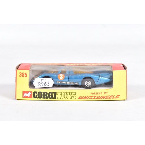 82 - FOUR BOXED CORGI TOYS WHIZZWHEELS RACING CARS, Ford GT70, No.316, Ferrari 206 Dino Sport, No.344, ye... 